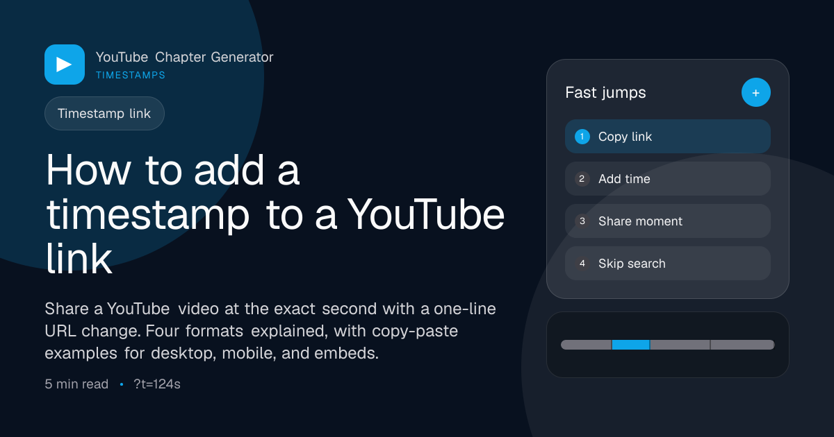 How to add a timestamp to a YouTube link · YouTube Chapter Generator