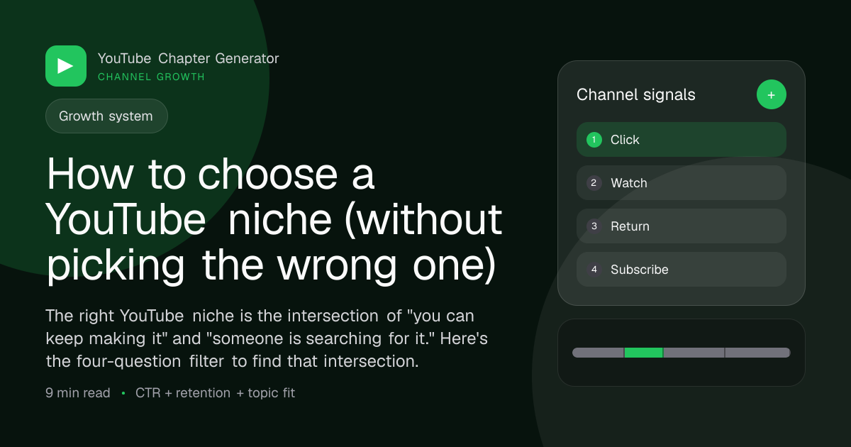How to choose a YouTube niche (without picking the wrong one) · YouTube ...