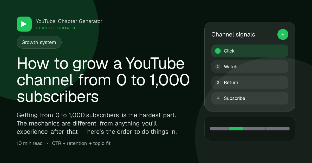 How to grow a YouTube channel from 0 to 1,000 subscribers main image
