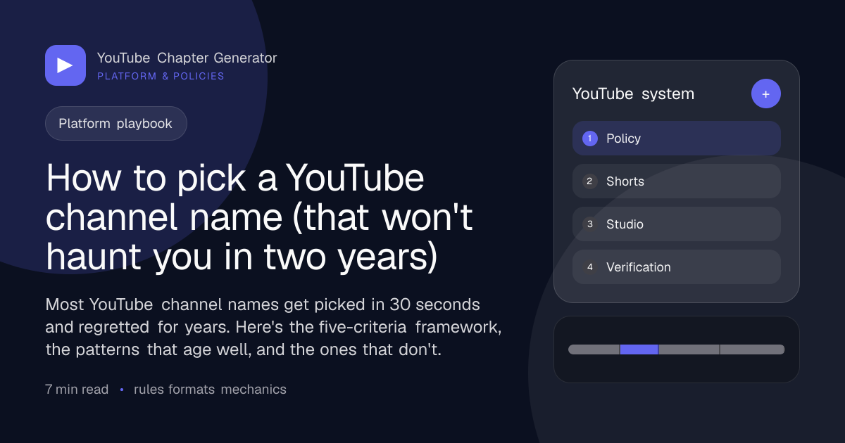How to pick a YouTube channel name (that won't haunt you in two years) main image