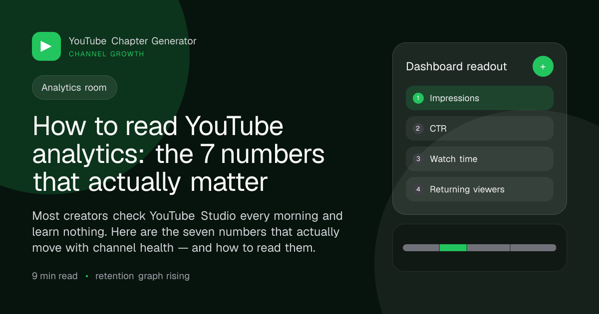 How to read YouTube analytics: the 7 numbers that actually matter main image