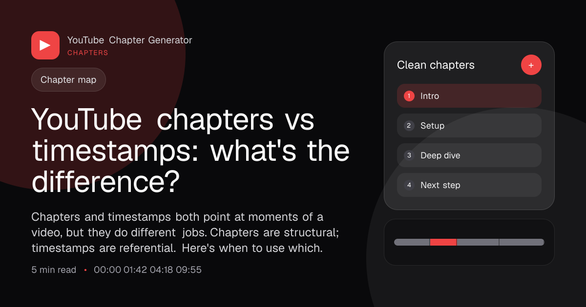 YouTube chapters vs timestamps: what's the difference? main image