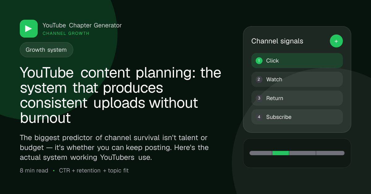 YouTube content planning: the system that produces consistent uploads without burnout main image
