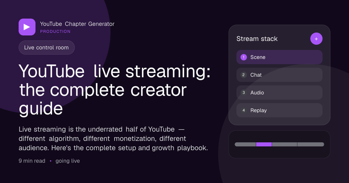 YouTube live streaming: the complete creator guide main image