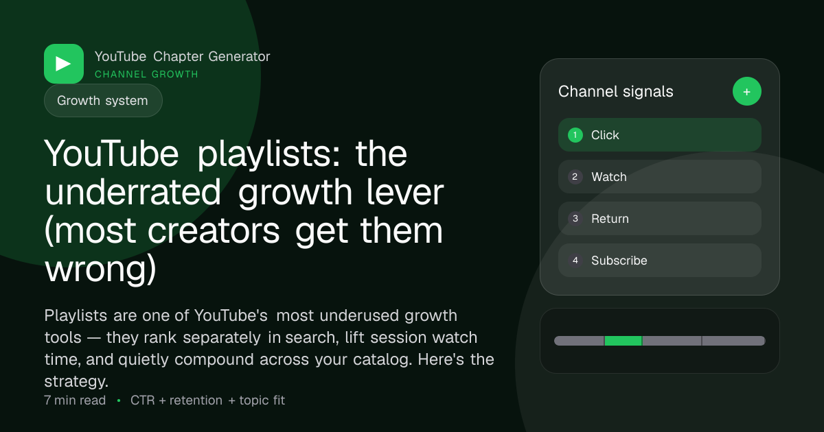 YouTube playlists: the underrated growth lever (most creators get them wrong) main image